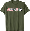 Cow Matching Family Outfit Costume Apparel Auntie Girl Birthday Matching Family Cow Farm Animal Aunt T-Shirt - Olive Green
