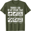 Hadley Designs Things I Do in My Spare Time, Funny Equestrian Horse Lover T-Shirt - Olive Green