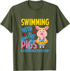 Swimming With The Pigs Bahamas Beach Summer Vibes Swimming With The Pigs Nassau Bahamas Hello Summer Beach T-Shirt - Olive Green