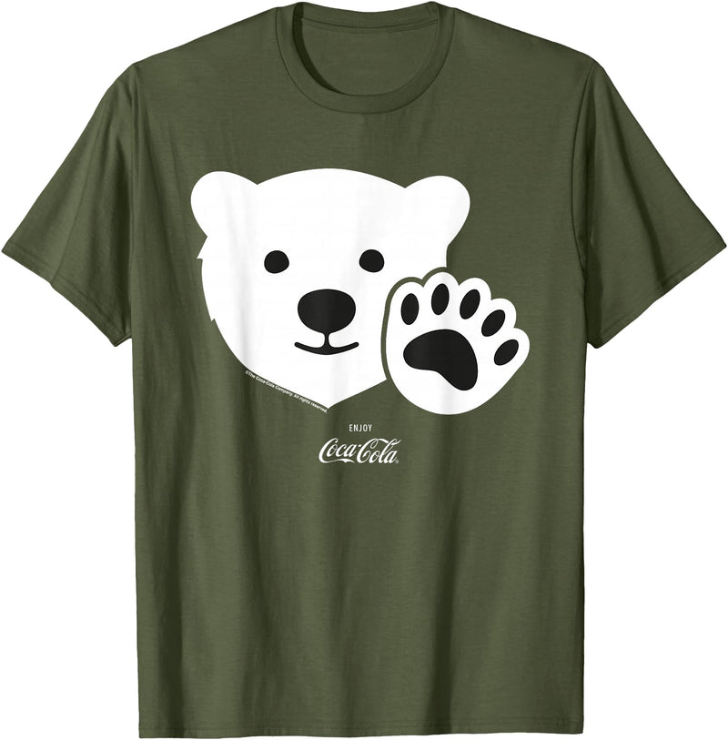 Coca-Cola Coca Cola Polar Bear Wave Christmas T-Shirt - Olive Green