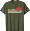 Retro Sunset Brook Trout Salmon Fisherman Designs Angler Catch & Release Trout Fly Fishing Vintage Distressed T-Shirt - Olive Green