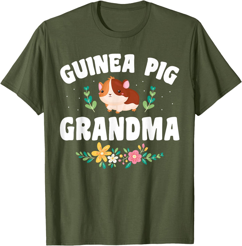 Guinea Pig Grandma Wear Guinea Pig Grandma Pet Owner T-Shirt - Olive Green
