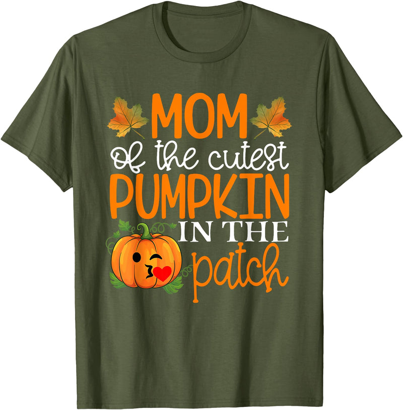 Mom of The Cutest Pumpkin Shirt Mom of The Cutest Pumpkin in The Patch Shirt Halloween T-Shirt - Olive Green