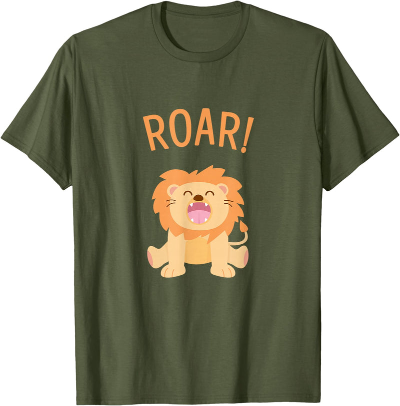 Cute Lion Roar! Lion T-Shirt - Olive Green