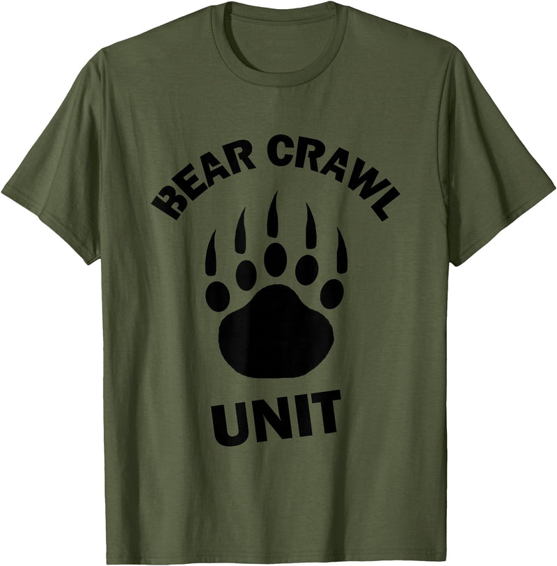 Food Sweat and Beers Bear Crawl Unit T Shirt T-Shirt - Olive Green