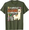 Llama School Co Llama Learning T Shirt Teachers Students Alpaca Lovers Gift T-Shirt - Olive Green