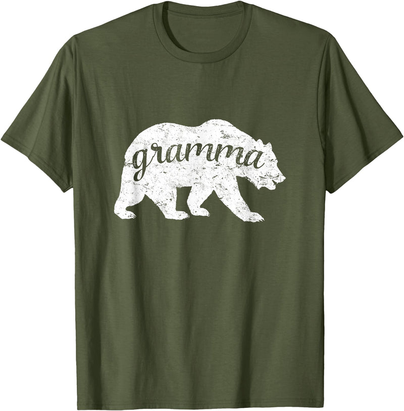 Bear Family Matching Shirts Gramma Bear t-shirt Distressed Design T-Shirt - Olive Green