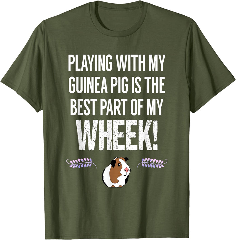 Guinea Pig Accessories and Shirts WHEEK! Funny Guinea Pig Tshirt | Guinea Pig Owner Gift T-Shirt - Olive Green