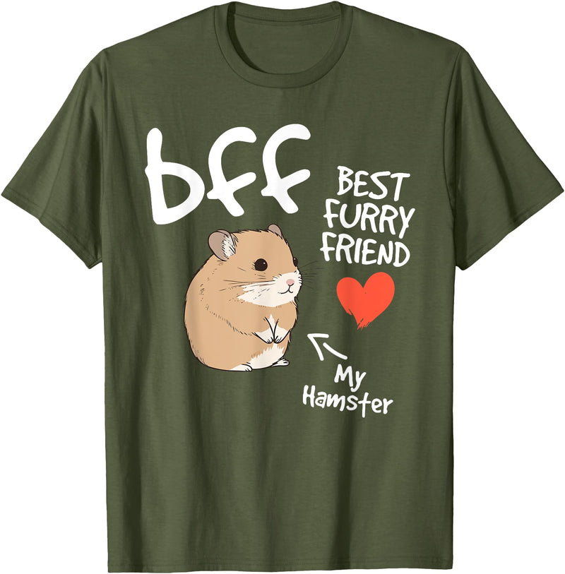 Hamster lover BFF Best Furry Friend my hamster cute fun kids T-Shirt - Olive Green