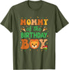 Mom Birthday Boy Family Matching Lion Mommy Of The Birthday Boy Lion Family Party Decorations T-Shirt - Olive Green