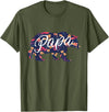 Bahaa's Tee Best Daddy Ever, I Love You Dad, Floral Papa Bear Graphic T-Shirt - Olive Green