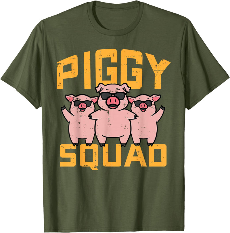 Pig Lover Shirts For Men Women Kids Pig Lover Piggy Squad Hog Farmer Crew Swine Women Men Kids T-Shirt - Olive Green
