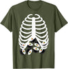 Halloween Sushi Costumes Co. Halloween Adult Youth Kids Costume Rib Cage Skeleton Sushi T-Shirt - Olive Green
