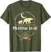 Matching Family Grandma Bear Boho by Foxio Meemaw Bear Floral Matching Family Funny Grandma Bear Boho T-Shirt - Olive Green