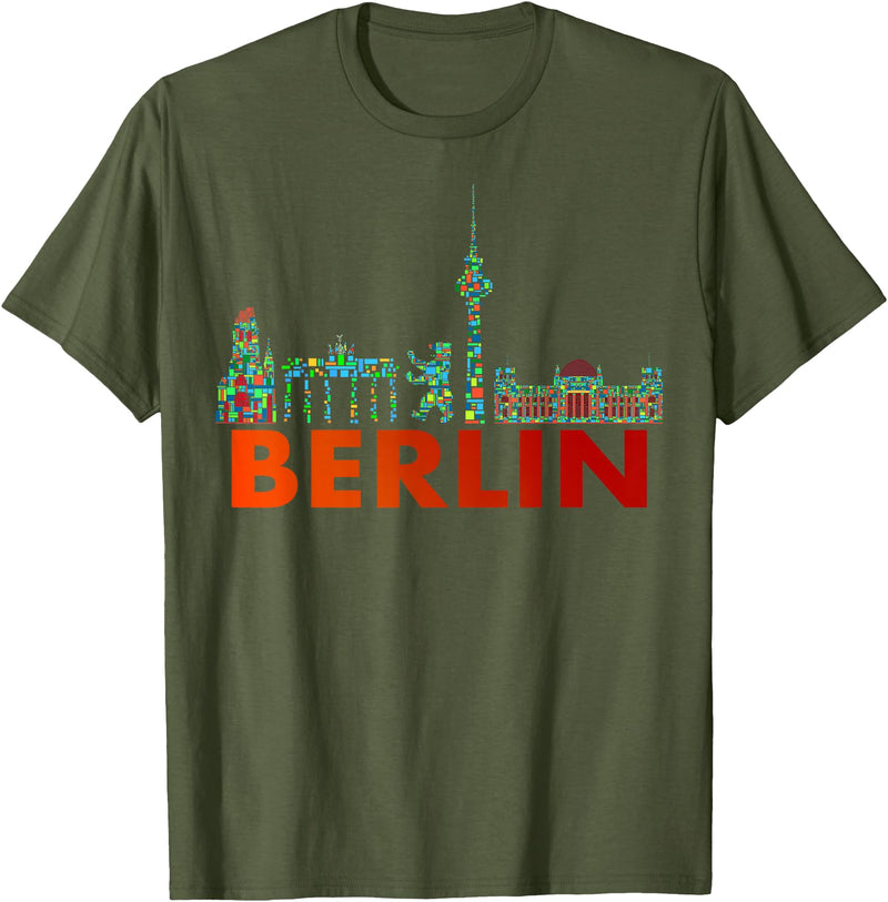 Berliner Bär Designs - Berlin Shop - Berlin Berlin Design - Berlin Bear - I Love Berlin T-Shirt - Olive Green