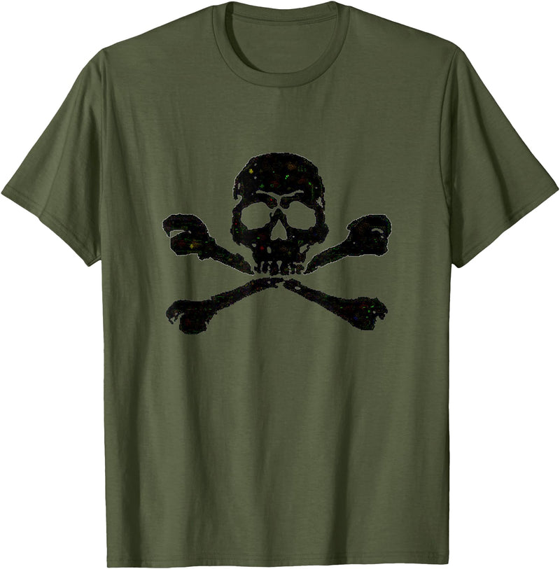 DATZLYF Skull and Crossbones t-shirt T-Shirt - Olive Green