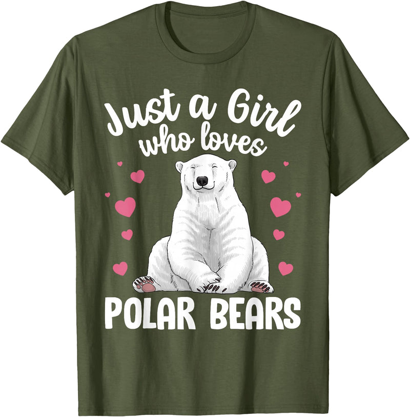 Polar Bear Gift Polar Bear Accessories & Stuff Best Polar Bear Design For Men Women Arctic Polar Bear Lover T-Shirt - Olive Green