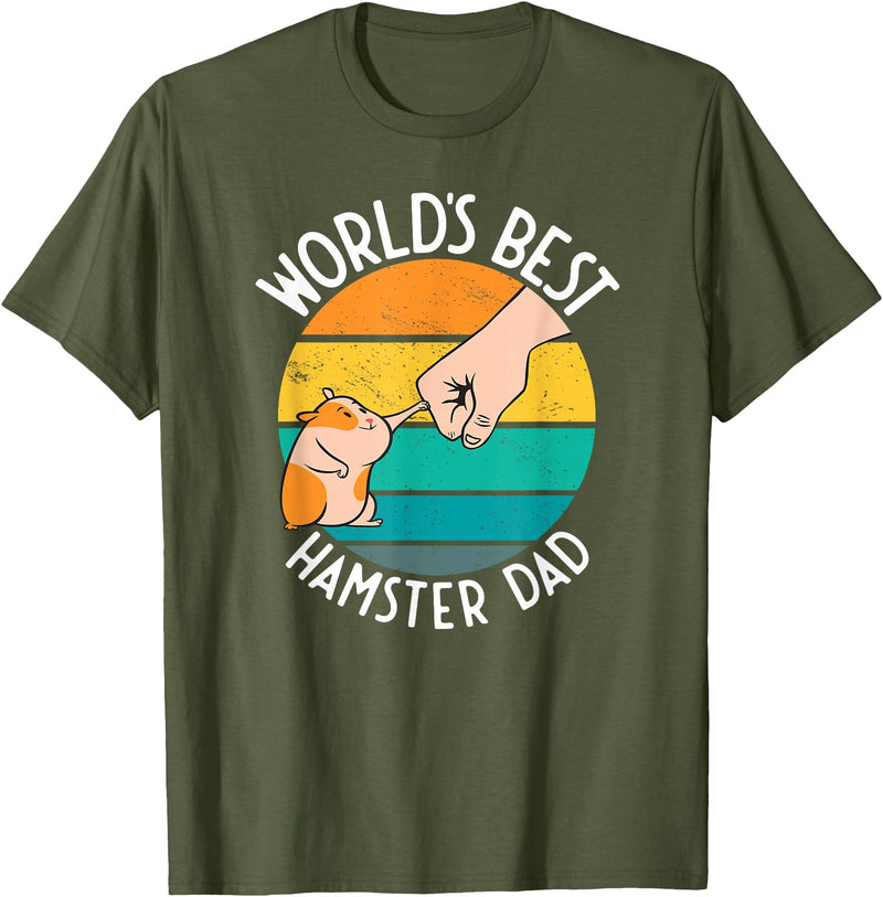 World's Best Hamster Dad Design T-Shirt - Olive Green