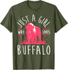 Bison Lover Gifts Wildlife I Bison Natural Reserve Girl Buffalo Lover I Women Bison Fan I Daughter Buffalo T-Shirt - Olive