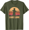 Lake Lure North Carolina Vintage NC Retro 80s Co. Lake Lure North Carolina Vintage Bear NC Distressed 80s T-Shirt - Olive Green