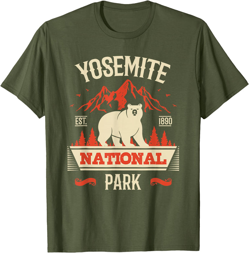 Yosemite Bear Lovers Gifts Yosemite National Park Vintage Gift T-Shirt - Olive Green