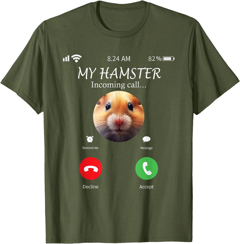 Funny Hamster Meme T-Shirt - Olive Green