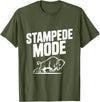Fraxoweb Stampede Mode Buffalo for Animal Lovers T-Shirt - Olive Green