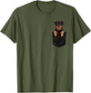 RottweilersBests Funny Rottweiler In Pocket Dog Mom Dad T-Shirt - Olive Green