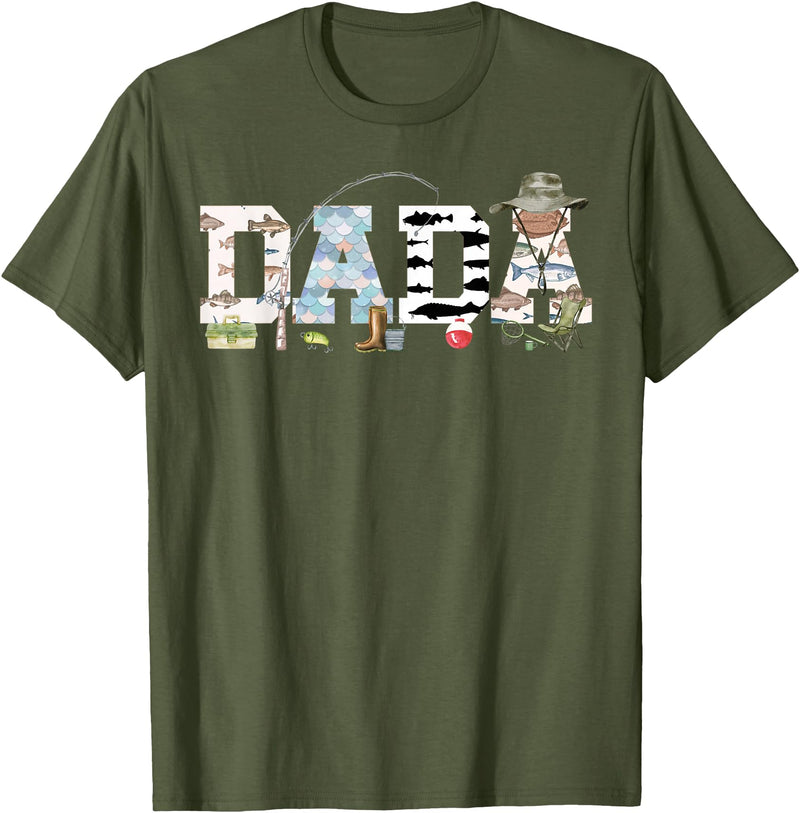 O-Fish-Ally 1st Birthday Matching Family Mom Dad Dada 1st Birthday Fishing T-Shirt - Olive Green