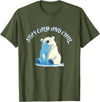 Relaxing Stress Free Designs Stay Calm Chill Out Polar Bear T-Shirt - Olive Green