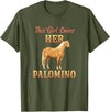 Palomino Horse Lover Equestrian Western Riding Fan This Girl Loves Her Palomino Horse Lover Equestrian Women T-Shirt - Olive Green