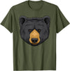 Wowsome! Black Bear Animal Head - Cute Black Bear Lover Women Men T-Shirt - Olive Green