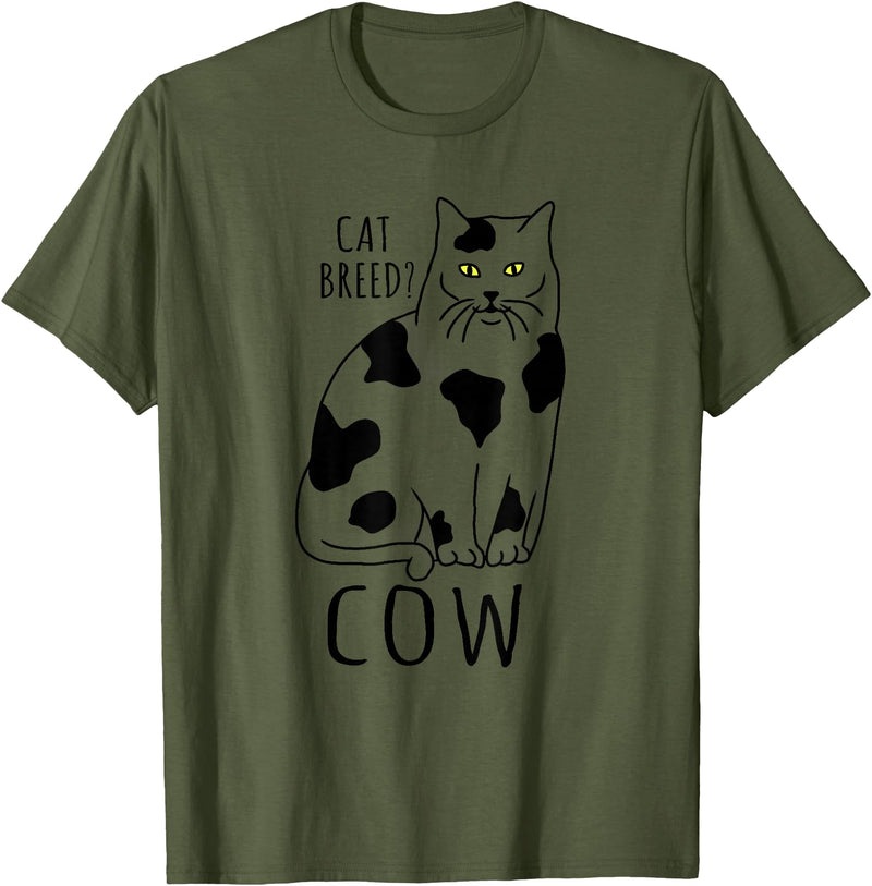 FandomizedRose My cat is a cow Cat memes Funny Feline breed T-Shirt - Olive Green