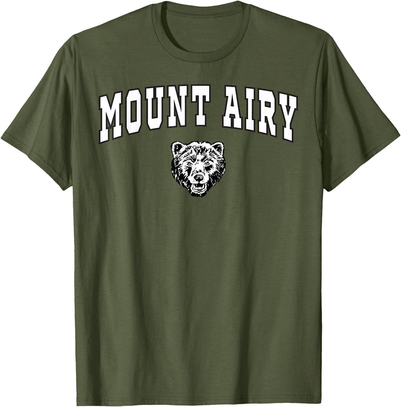 Official High School Fan Gear Mount Airy High School Granite Bears T-Shirt C2 T-Shirt - Olive Green