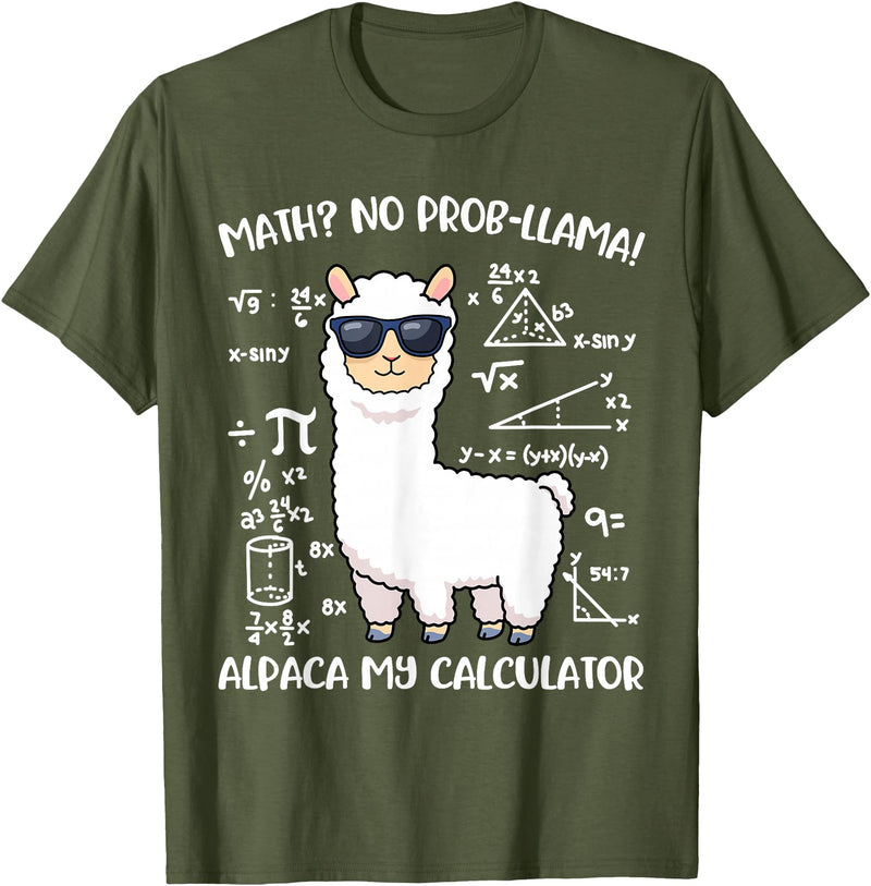 Math Llama Clothing Math Llama T-Shirt - Olive Green