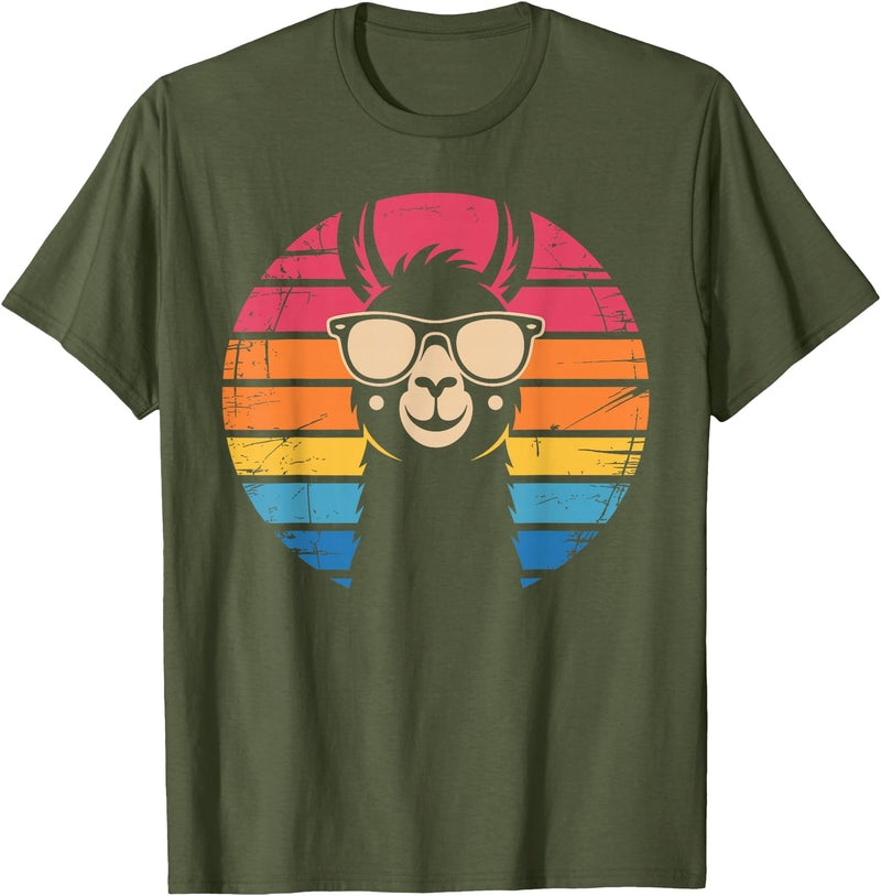 Llama Gift Llama Lover Accessories & Lama Stuff Funny Llama Design for Men Women Kids Llama Lover Gag Llama T-Shirt - Olive Green