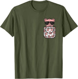 KATYLIN Funny Pig Pocket Pig Lover Men Women Boys Girls Kids T-Shirt - Olive Green
