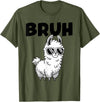 Bruh Llama Sunglasses by LazyPanda Bruh Llama Funny Alpaca Llama Boys Kids Girls Trendy Graphic T-Shirt - Olive Green