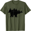 Black Bear Wildlife Animal Wilderness Graphic T-Shirt - Olive Green