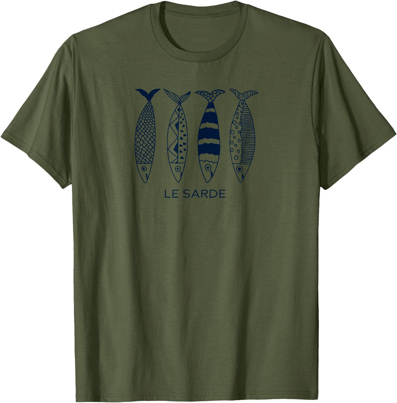 Clean Girl Aesthetic Shirts La Dolce Vita Shirt Sardine Tinned Fish Tshirt Clean Girl T-Shirt - Olive Green