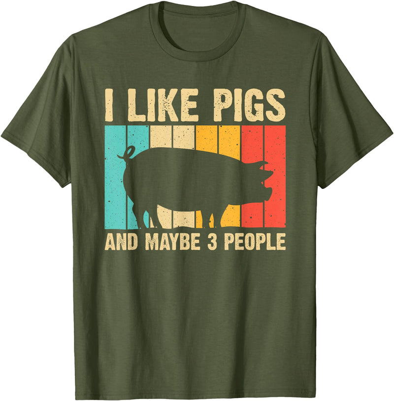 Cool Pig Gifts Farmer Pigs Accessories & Stuff Funny Pig for Men Women Farm Animal Swine Vintage Pig Lovers T-Shirt - Olive Green