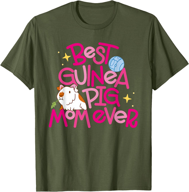 Miller Sye Best Guinea Pig Mom Ever T-Shirt - Olive Green