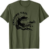Rabbit Hunter - Beagles - Chasing Tail - Hunting Cottontail T-Shirt in Olive Green