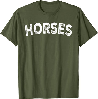 Horses - Styles Horses T-Shirt - Olive Green