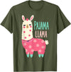 Two Suns Llama Design Lama Pajama T-Shirt - Olive Green