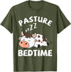 Cow Lovers Gifts Co. Pasture Bedtime Cows Lovers Funny Livestock Breeder Cow Farm T-Shirt - Olive Green