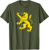 Superdesigns Gold Lion Rampant T-Shirt - Olive Green