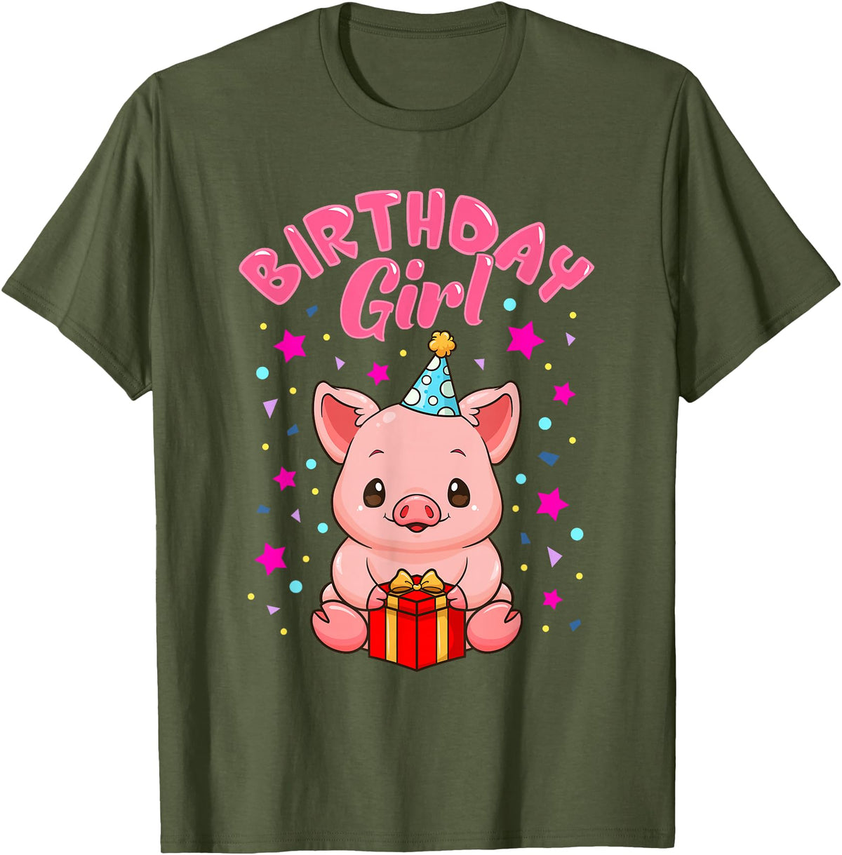CC Piggy Stuff Pig Birthday Girl Piggy Party Gift Women T-Shirt - Olive Green