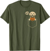 Halloween Dogs in Pockets Clothing & Co. Funny Golden Retriever Halloween Golden Dog Cute Pocket Boo T-Shirt - Olive Green
