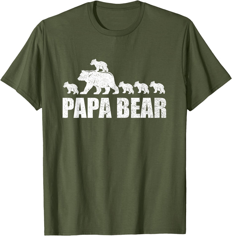 Papa Bear 5 Kids TShirt Papa Bear 5 Cubs Shirt Papa Bear 5 Cubs Shirt Daddy Bear 5 Kids TShirt Papa 5 Kids T-Shirt - Olive Green